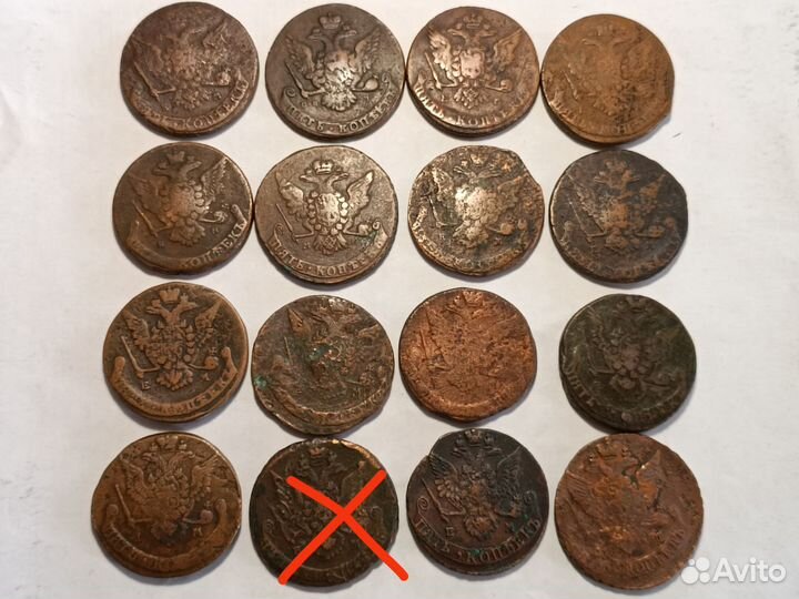 Медные монеты Российской империи 1757-1791 г.г
