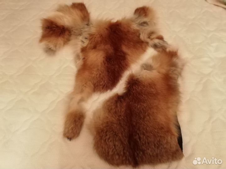 Натур.мех лисы с кожаного жилета