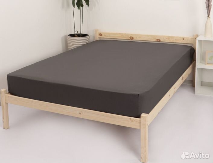 Простынь на резинке 160х200 сатин 10 расцветок