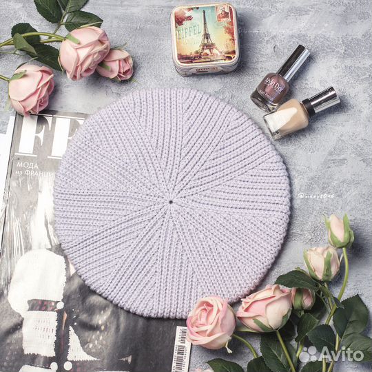 Берет вязаный женский, новый