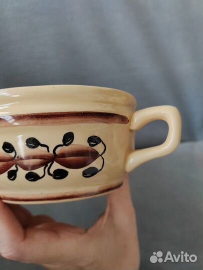 Глиняная вазочка керамическая с росписью