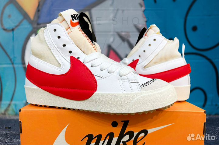 Кеды Nike Blazer Mid 77 Jumbo White Red