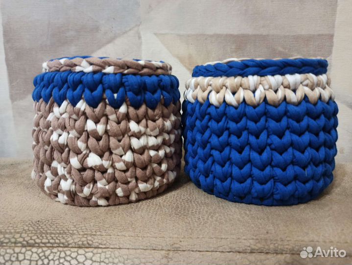 Корзинки из трикотажной пряжи