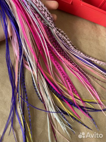 Перья в волосы / наращивание перьев