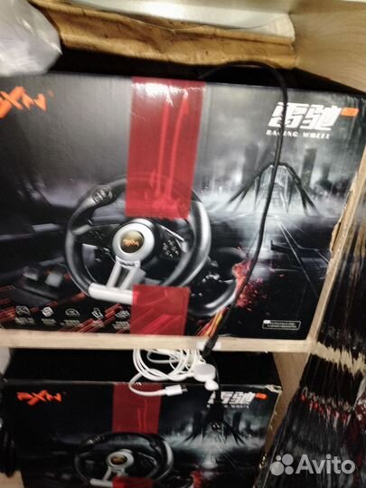 Руль с педалями pxn v3 pro, новый. Чёрный и оранж