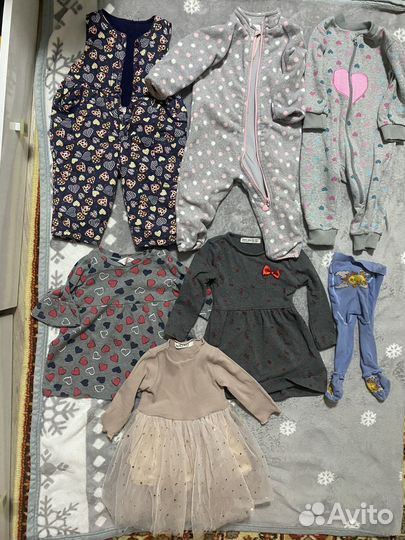 Большой пакет одежды для девочки от 6-12 мес
