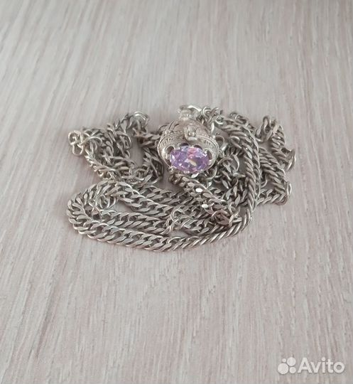 Серебряная цепочка с кулоном. Винтаж