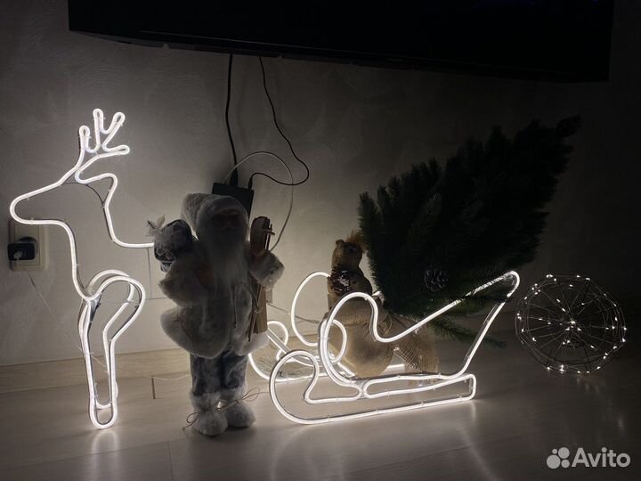 Новогодний олень, светильник светодиодный