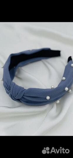 Ободки с жемчугом, кожаный