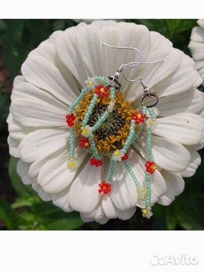 Серьги из бисера ручная работа