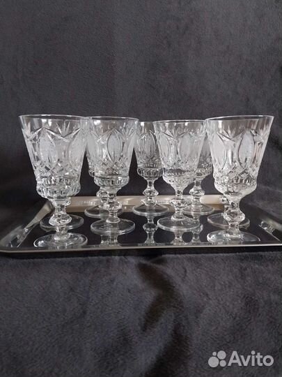 Хрустальные фужеры СССР винтаж 250мл Гвардейские