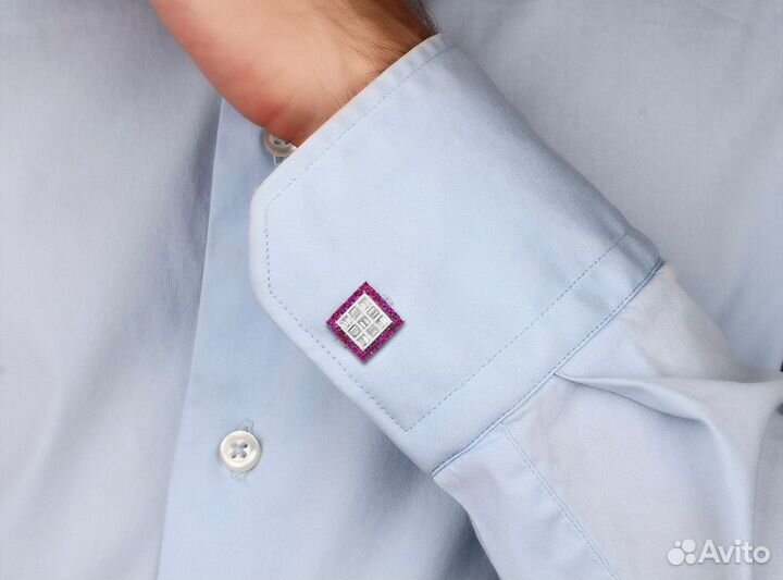 Золотые запонки с рубинами 2.01 ct