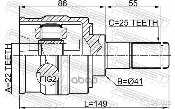 Шрус внутренний перед лев 1211SOL2WD Febest
