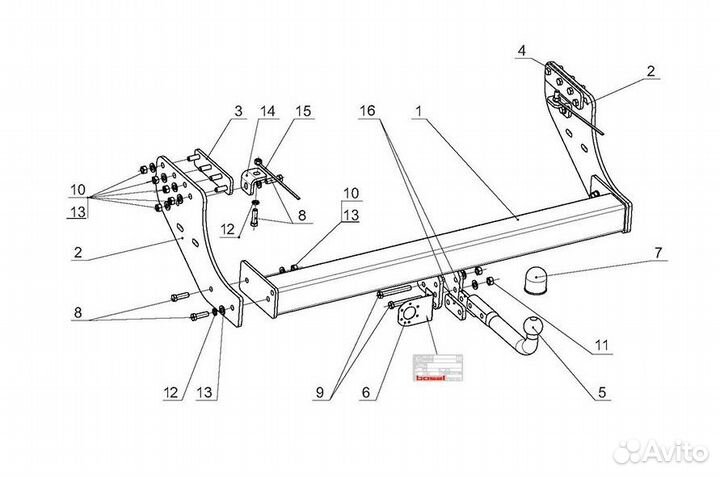 Фаркоп на Mitsubishi L200 / Fiat Fullback с 2016г