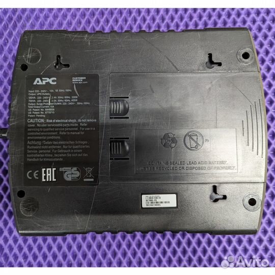 Ибп BE700G-RS, APC Back-UPS 700VA без аккумулятора