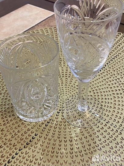 Фужеры и стаканы хрустальные