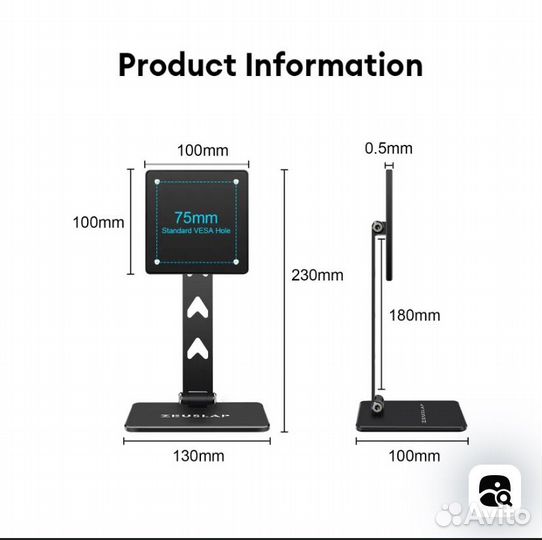 Кронштейн для монитора на стол vesa