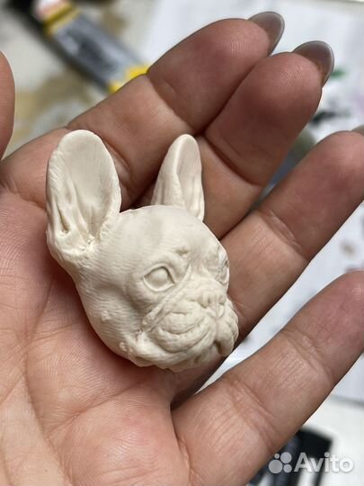 Лица для ватных игрушек французский бульдог