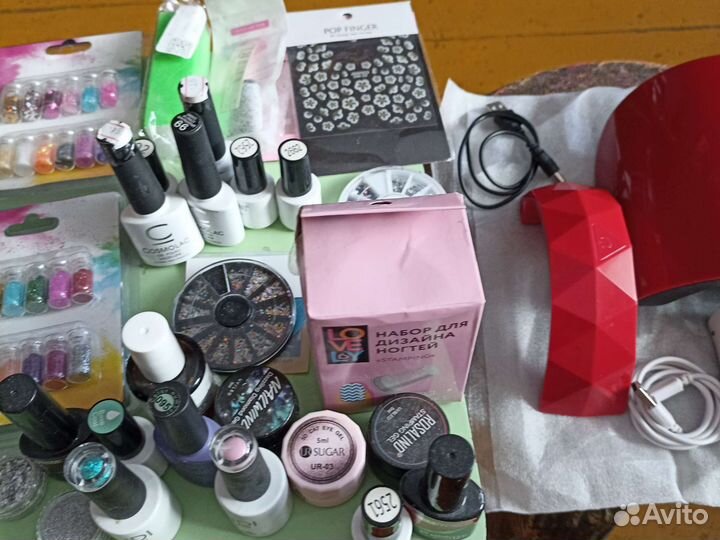 Лампы для сушки ногтей, гель для ногтей, фольга и