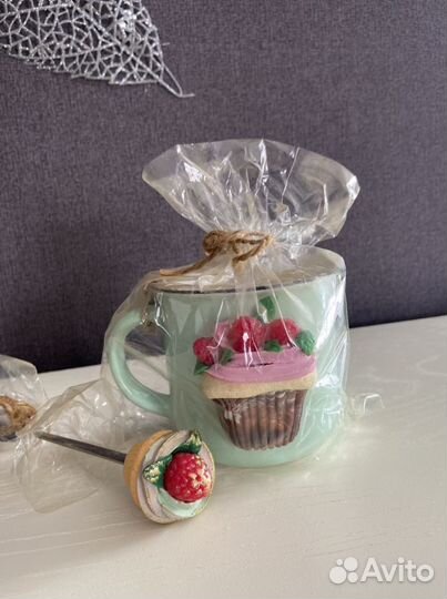 Набор (кружка+ложечка) ручной работы