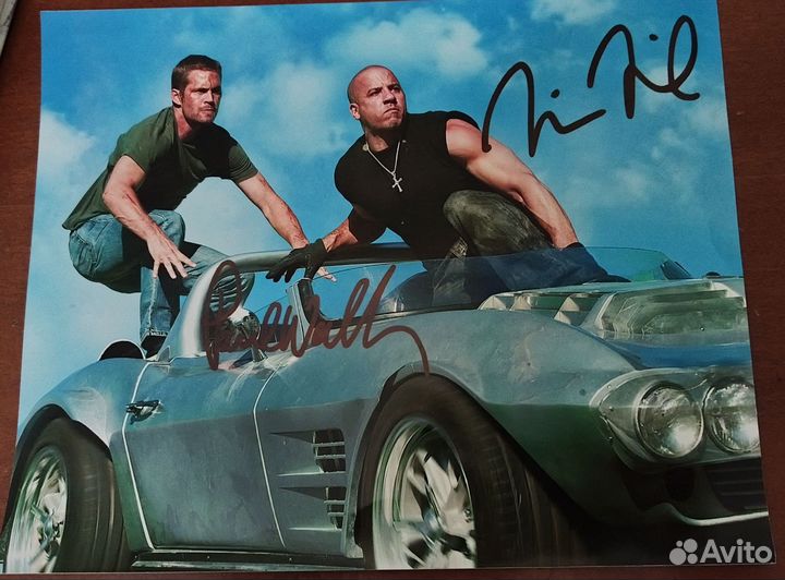 Автограф Вина Дизеля и Пола Вокера