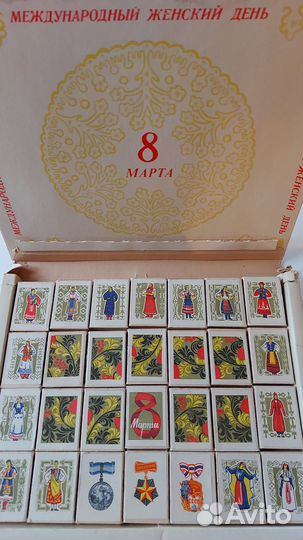 Подарочный набор спичек к 8 Марта (1980 г.)