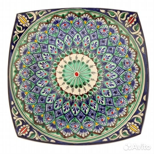 Ляган квадратный 32 см синий Мехроб