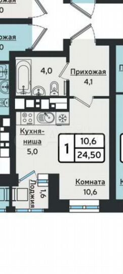 Квартира-студия, 25,3 м², 4/18 эт.