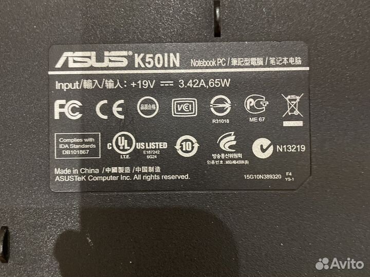 Ноутбук asus на запчасти