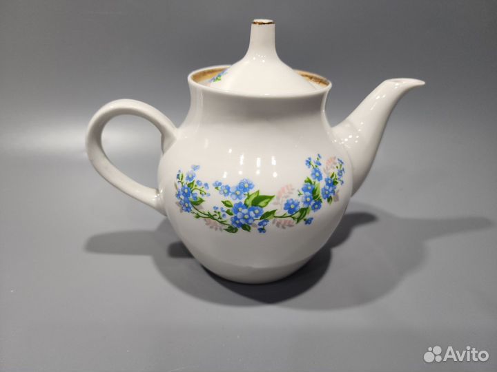 Заварочный чайник молочник СССР незабудки фарфор
