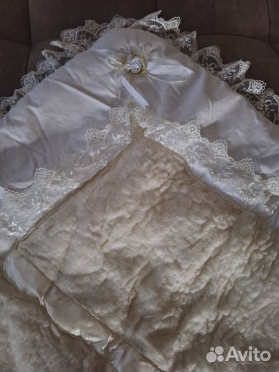 Конверт на выписку зимний с натуральным мехом