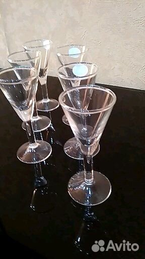 Рюмки объем 20 мл на высокой ножке набор 6 штук