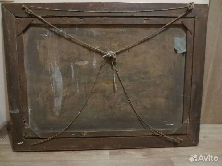 Старая картина на холсте маслом