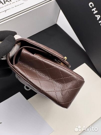 Сумка Chanel цепочка-ремень кожа коричневая