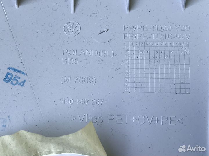 Обшивка стойки задняя левая VW Tiguan 11-17