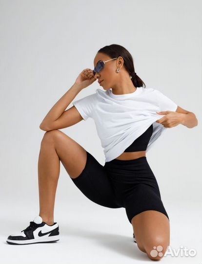 Велосипедки женские в рубчик