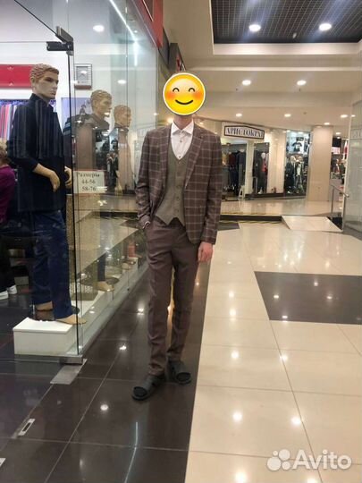 Мужской костюм тройка 48