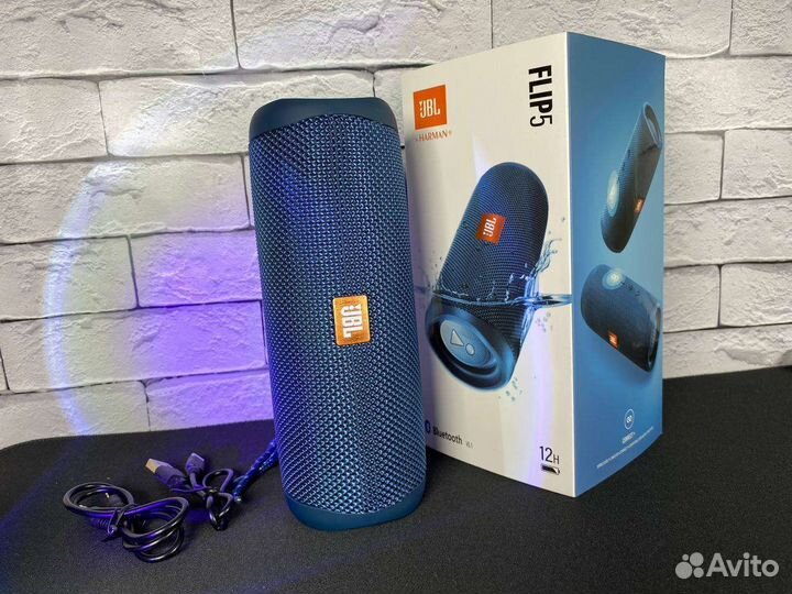 Портативная колонка JBL Flip 5, синий,черный