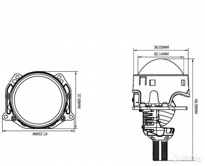 Светодиодные линзы Aozoom A3 Max 2024, 2.5 дюйма