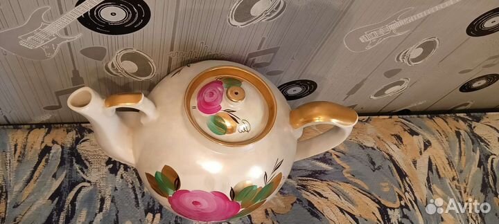 Чайник доливной фарфоровый Русский рис. Роза