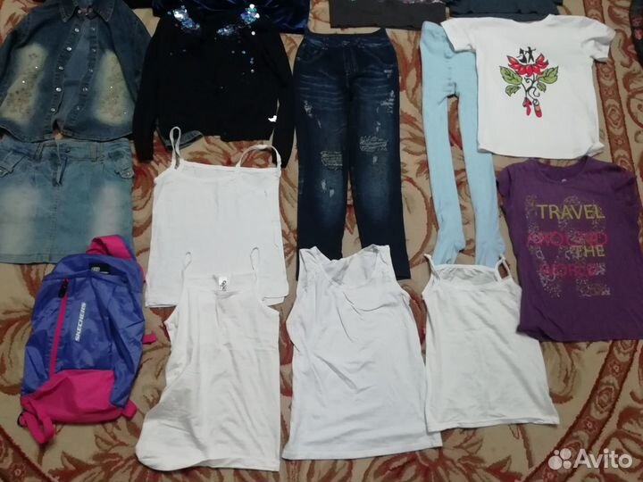 Большой пакет с вещами на рост 140 см