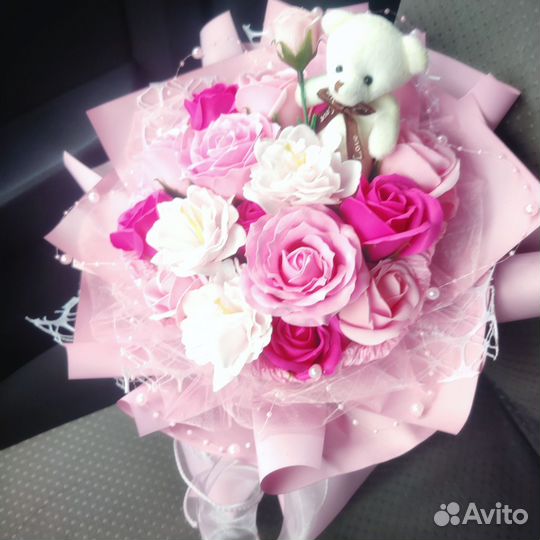 Мыльные розы, букет из мыльных роз