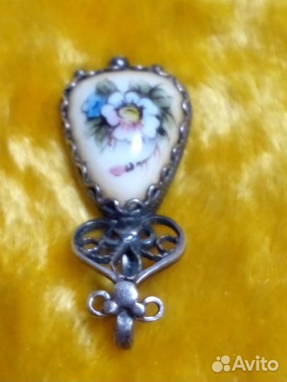 Кулон подвеска финифть Мельхиор СССР