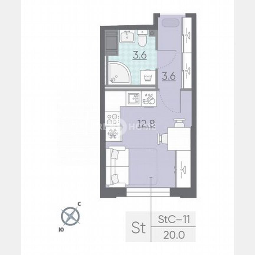 Квартира-студия, 20 м², 4/15 эт.