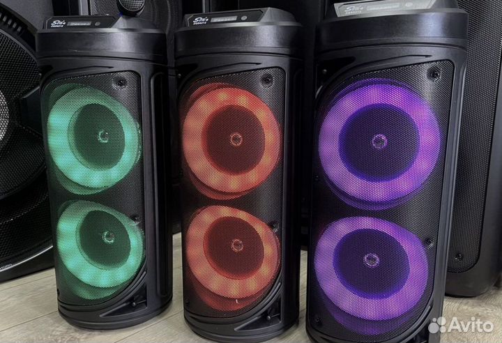 Колонки блютуз + микрофон, мощный звук