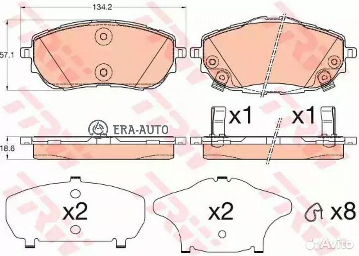 TRW GDB3598 Колодки тормозные дисковые перед