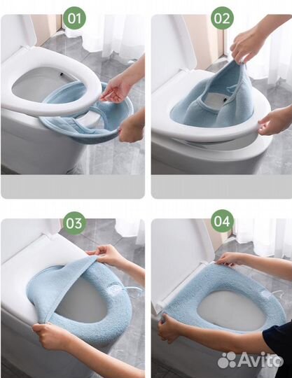 Чехол на крышку и сиденье унитаза, утепленный