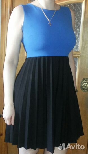 Платье сине-черное