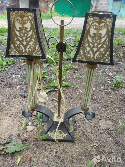 Настольная лампа СССР филигранная в стиле ар-деко