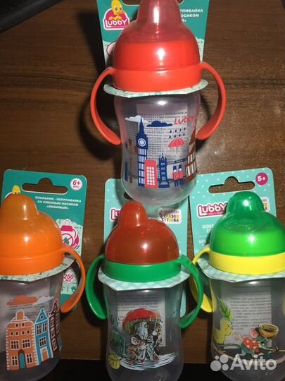 Новые Поильники и запасные носики для них Lubby